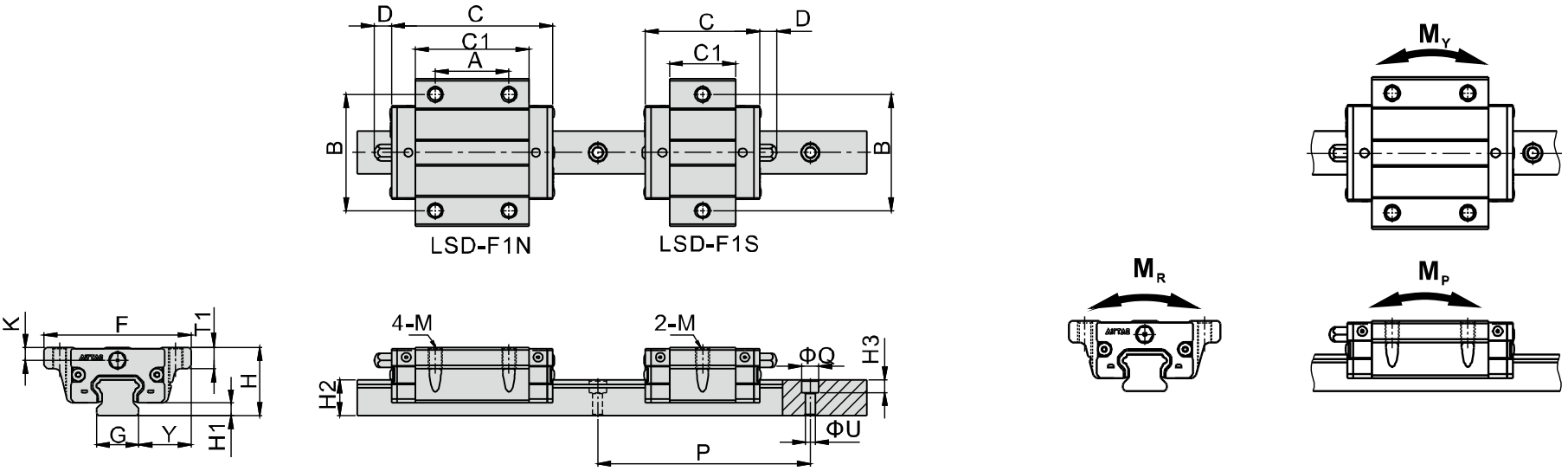 lsd prirubovy nakres top mount